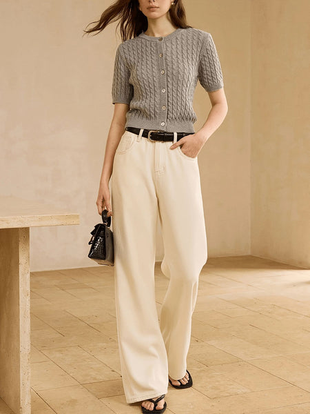 Selene Winter Knit Top In Grey