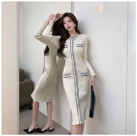 Reller Vintage Woolen Bodycon Dress - Alamode By Akanksha