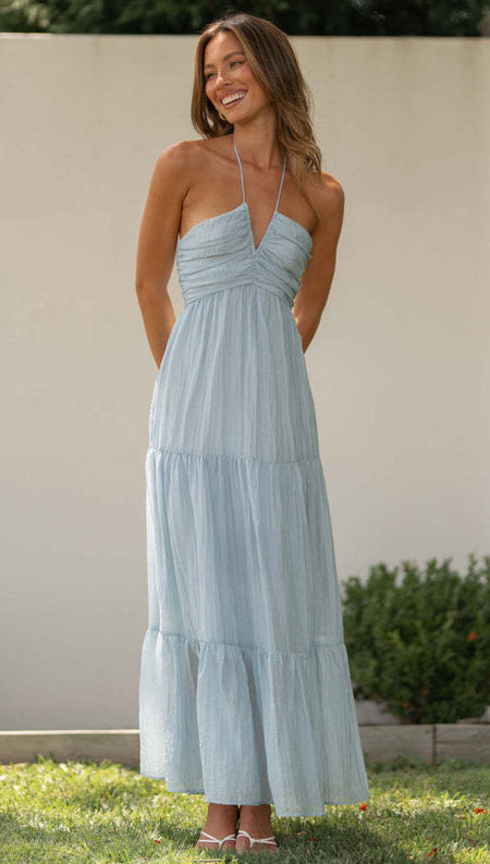Lilyana Summer Holiday Dress In Light Blue