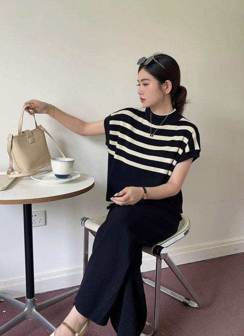 Matsel Ribbed Summer Co-ord Set - Alamode By Akanksha