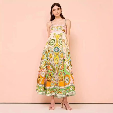 Kiala Printed Luxe Holiday Dress