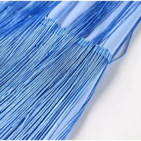 Blue Hue Tasseled Statement Dress - Alamode By Akanksha