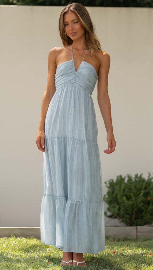 Lilyana Summer Holiday Dress In Light Blue