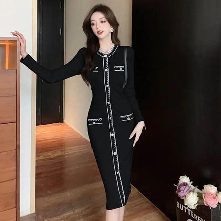 Reller Vintage Woolen Bodycon Dress - Alamode By Akanksha