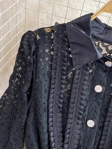 Black Haven Lace Detailed Maxi Dress - Alamode By Akanksha