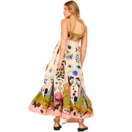 Louinna Summer Printed Maxi Dress In Multicolor