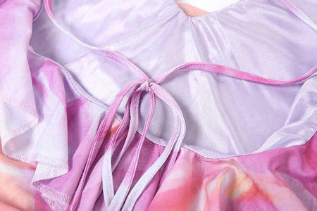 Clove Ruffled Summer Maxi Dress In Purple