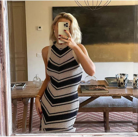 Silvia Soft Knit Holiday Dress In White