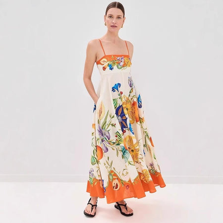 Raisha Printed Summer Dress In Multicolor