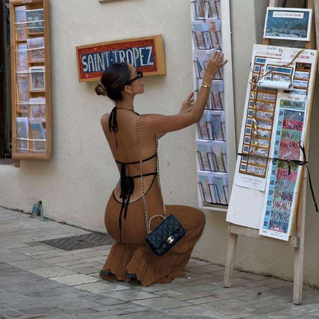 Sassa Luxe Soft Knit Dress In Brown