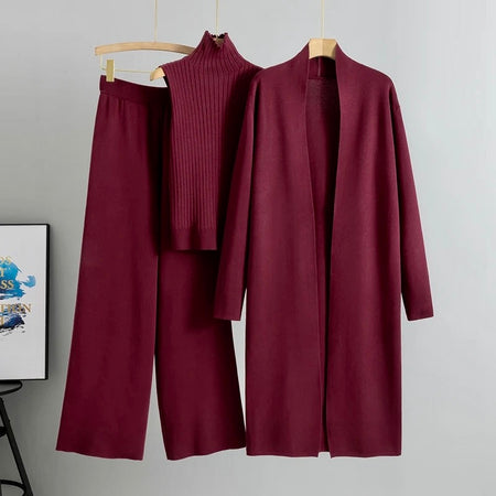 Aubrey Luxe Winter Coord Set with Cape In Brown