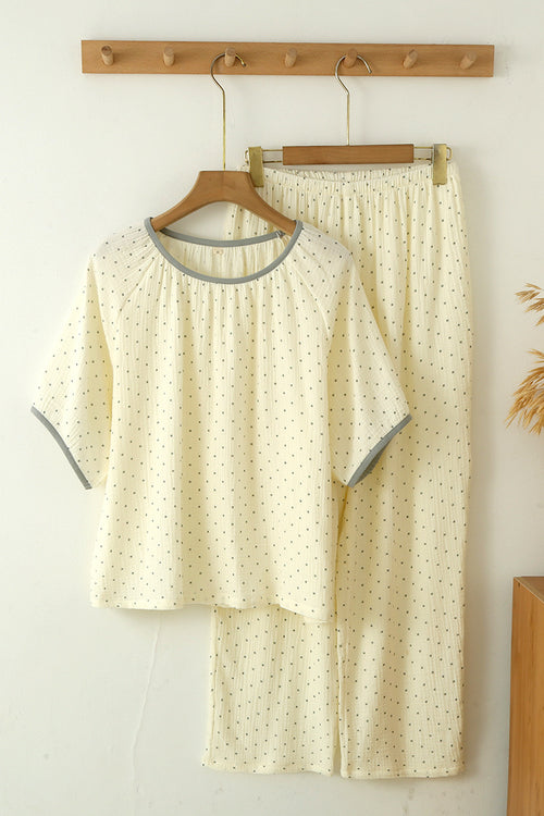 Thiya Cotton Nightsuit In Off White