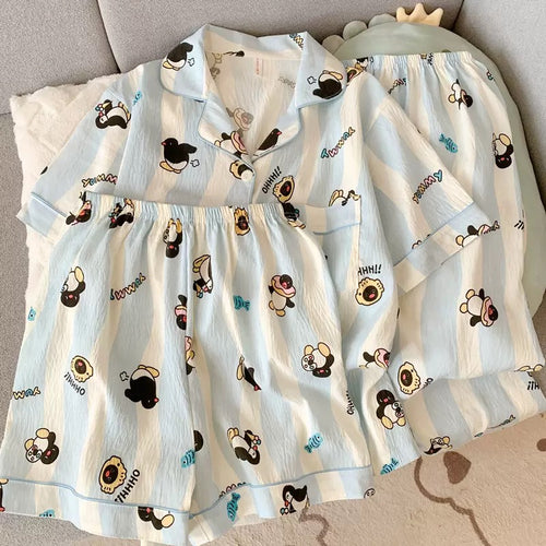 Ziggy 3 Pcs Set Nightsuit In Blue