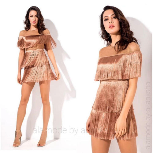 Araya Statement Tassel Dress - Alamode By Akanksha