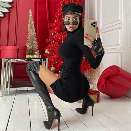 Azizi Bodycon High neck Dress - Alamode By Akanksha