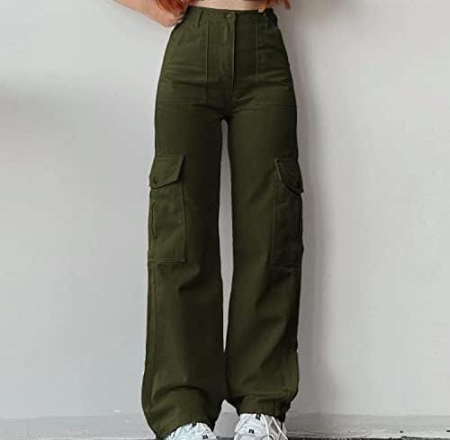 Roderno Cargo Statement Pants In Dark Green
