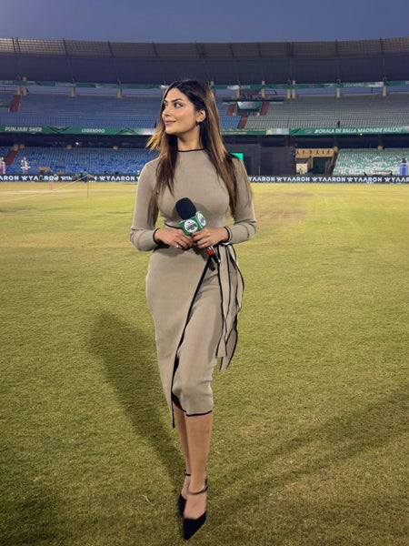 Helen Premium Woolen Midi Dress