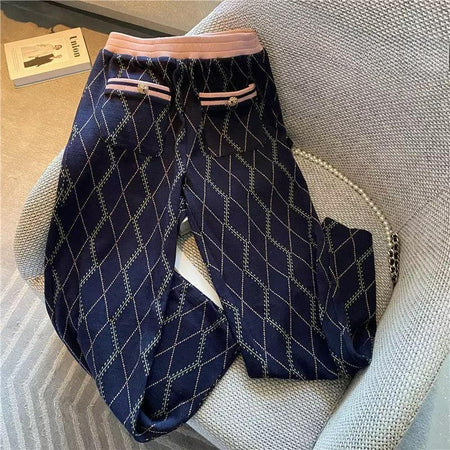 Quinn Woolen Coord Set In Navy Blue