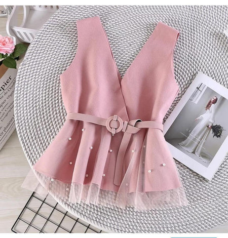 Bianca Sweater and Cape Set with Belt - Alamode By Akanksha