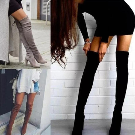 Black - Luxury Suede Heels Boots