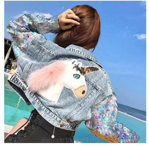 Statement Sequined Unicorn Jacket - Alamode By Akanksha