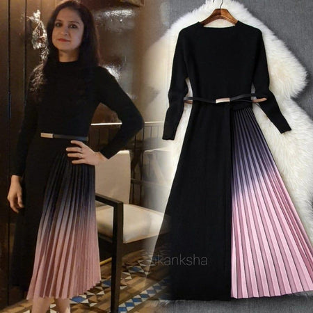 Gradient Pleated Dress - Alamode By Akanksha