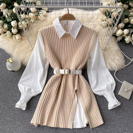 Henley Two Piece Knit Set - Alamode By Akanksha