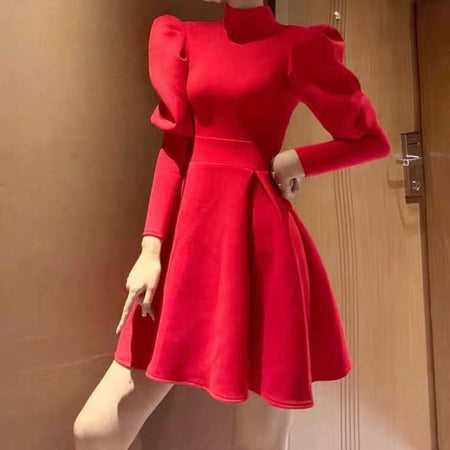 Laura Puffed Sleeve Dress - Alamode By Akanksha