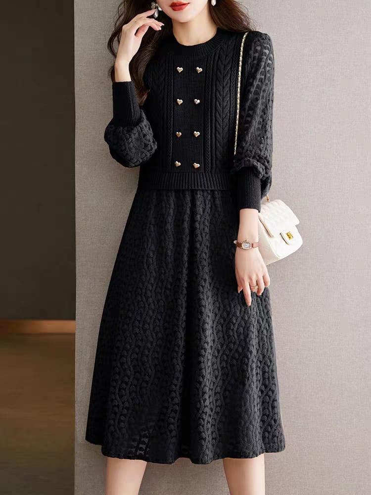 Mariana Vintage Hollow out Midi Dress - Alamode By Akanksha