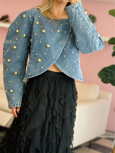 Yasmin Embellished Denim Blouse