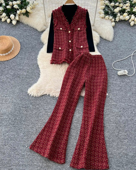 Fedora 3 Pc Premium Tweed Coord Set