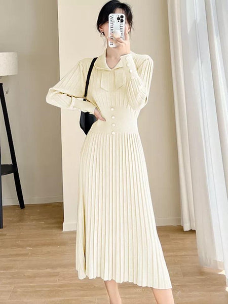 Beige - Salsburg Woolen Bodycon Dress