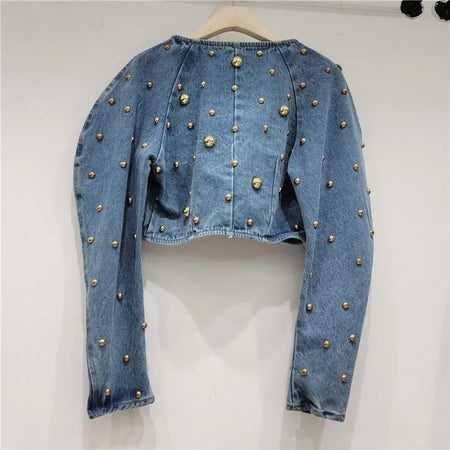Yasmin Embellished Denim Blouse