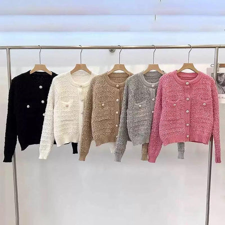 Elena Cropped Button Down Cardigan - Alamode By Akanksha