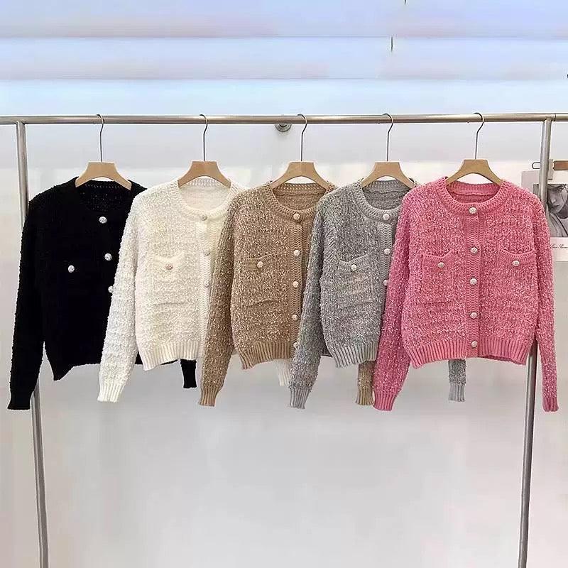 Elena Cropped Button Down Cardigan - Alamode By Akanksha