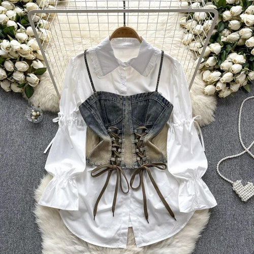 Lea Luxury Corset Top with Shirt - Alamode By Akanksha
