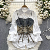 Lea Luxury Corset Top with Shirt - Alamode By Akanksha