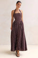 Inaya Drop Waist Polka Midi Dress