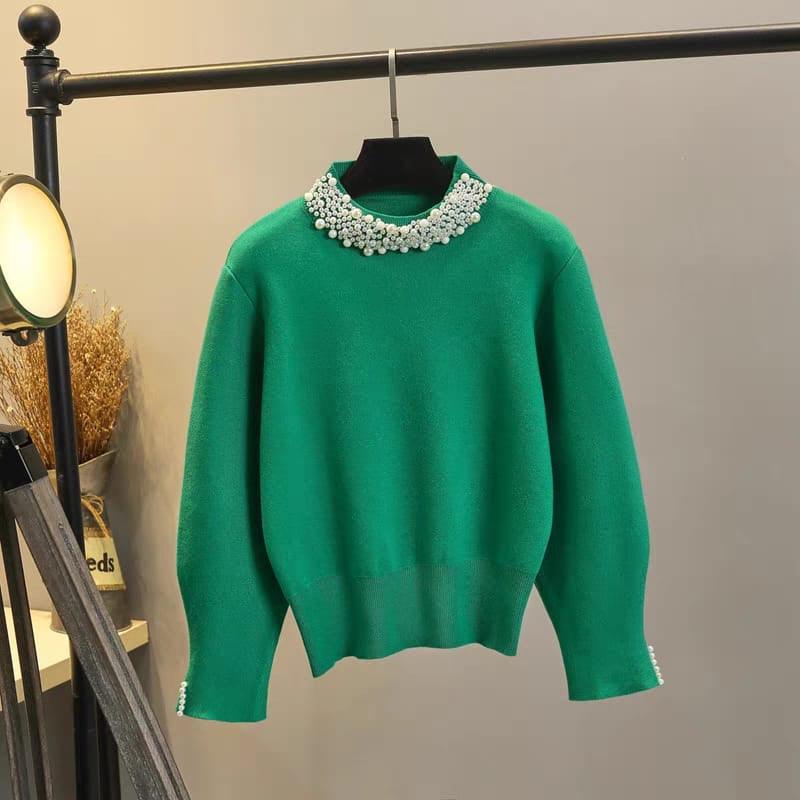 Femella Pearl Detail Luxe Sweater - Alamode By Akanksha