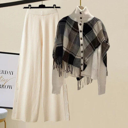 Beige Pants - Betty Woolen Coord Set