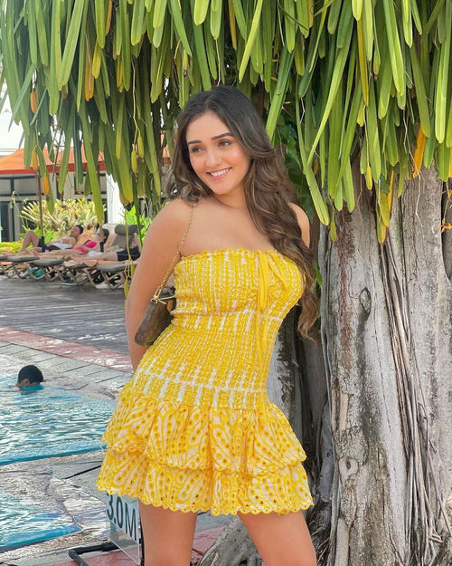 Amalfi Luxe Summer Dress in Yellow - Alamode By Akanksha