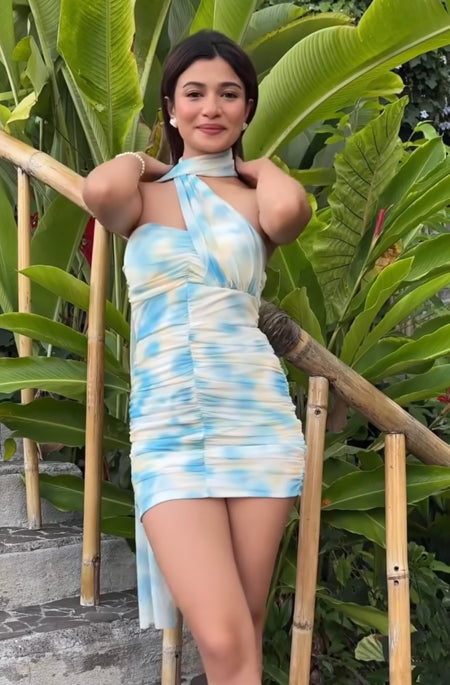 Gaelle Bodycon Mesh Dress In Pink