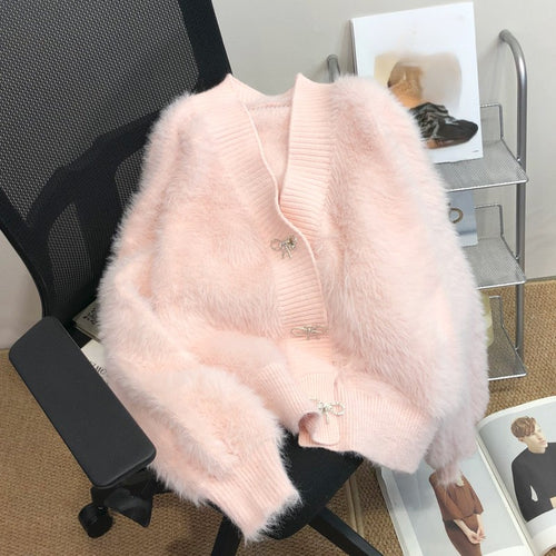 Bian Bow Oversized Cardigan