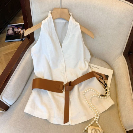 Chile Halterneck Top With Belt