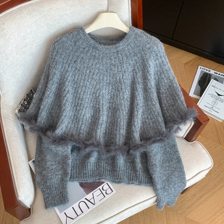 Alina Fur Sweater With Cape
