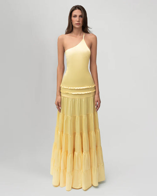 Justine Backless Layered Maxi Dress