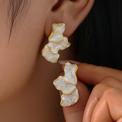 Lyra Resin Leaf Earring