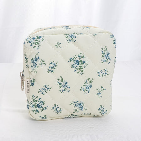 Florie 2 Pcs Quilted Floral Makeup Pouch