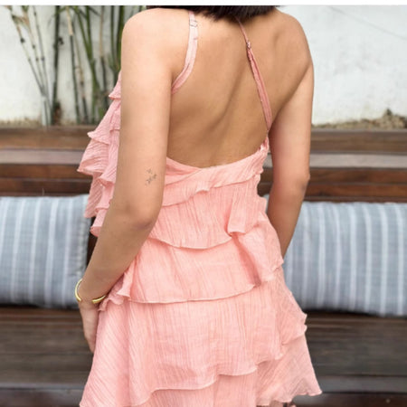 Alice Ruffle Backless Mini Dress