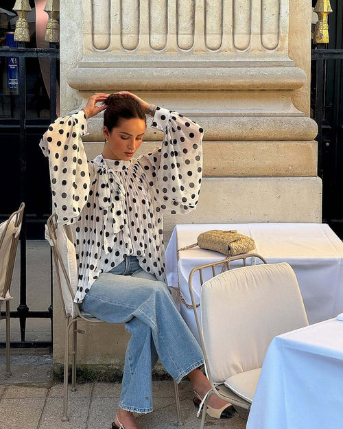 Cyrilla Polka Oversized Top